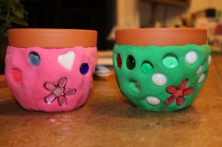 Faux Mosaic Flower Pot