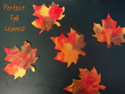 No Mess Finger Paint Leaves