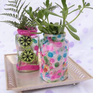 Printed Tissue Paper Covered Jars