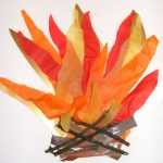 top five fireworks night craft ideas for kids, Tissue Paper Bonfire
