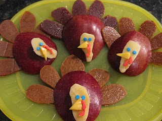 Thanksgiving Craft Ideas Kindergarten on Made From Apples And Other Edible Goodies  These Tasty Turkeys Are A