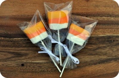 Candy Corn Dipped Marshmallow Pop Treats