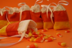 Candy Corn Felt Sachet Bags