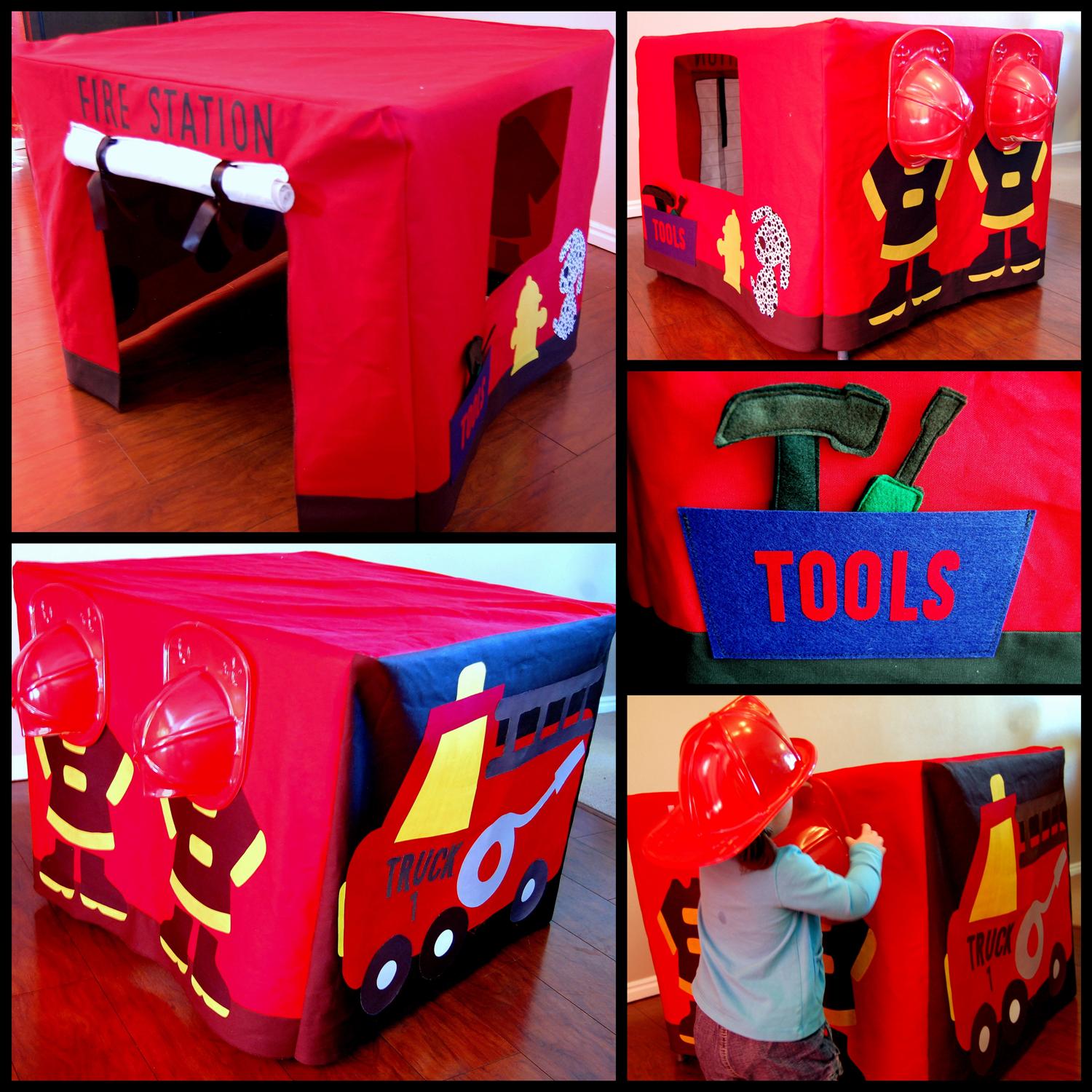 Fire Station Card Table Tent | Fun Family Crafts