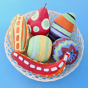 painted fruit centerpiece
