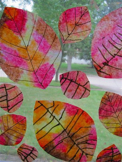  made from markers and coffee filters. A fun rainy day fall project