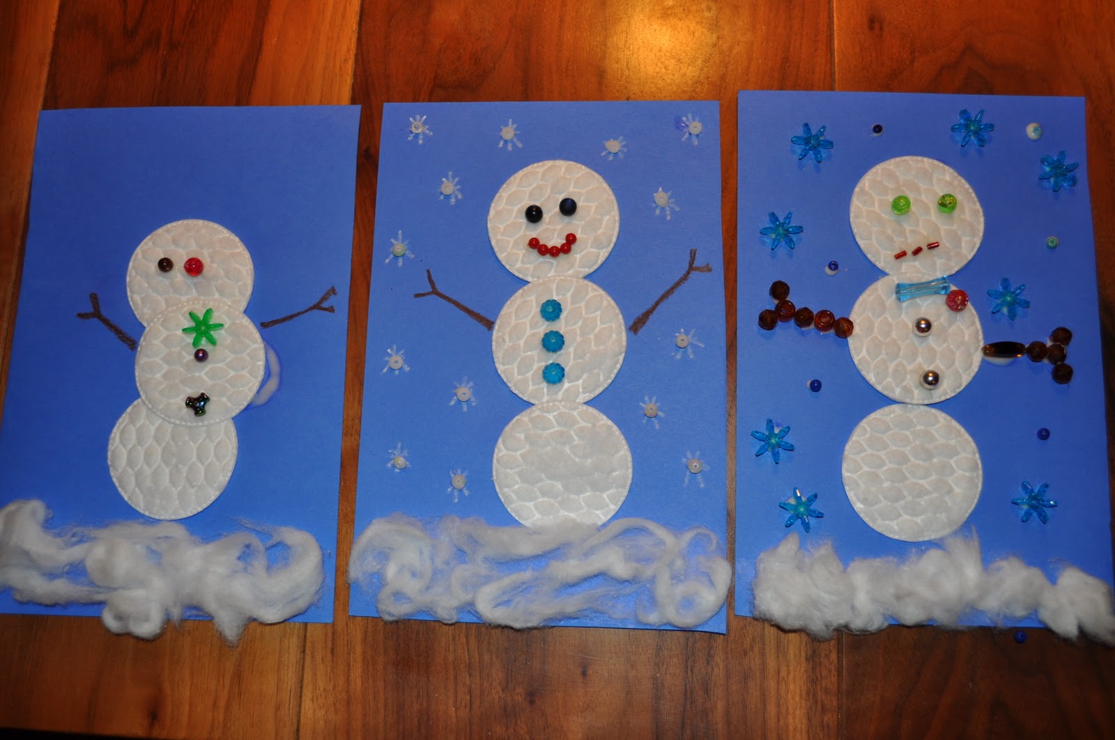 Cotton Rounds Snowman  Fun Family Crafts