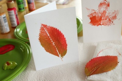 Leaf Painted Fall Cards