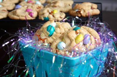 Pretzel and M&M Peanut Butter Cookies