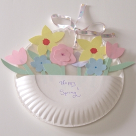 Paper Plate Flower Basket