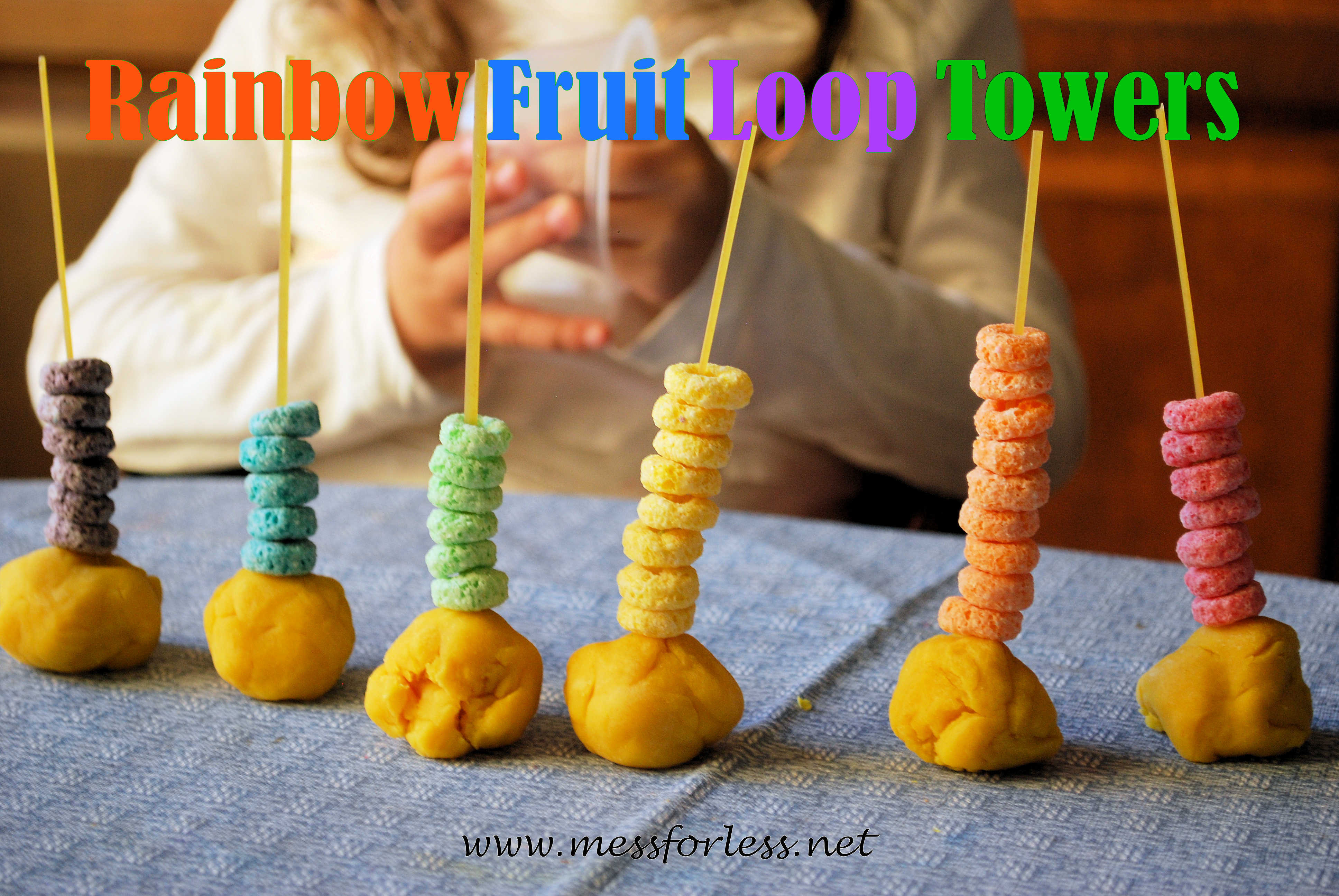 Rainbow Fruit Loop Towers Fun Family Crafts