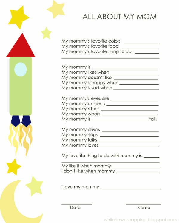 All About My Mom Printable Fun Family Crafts