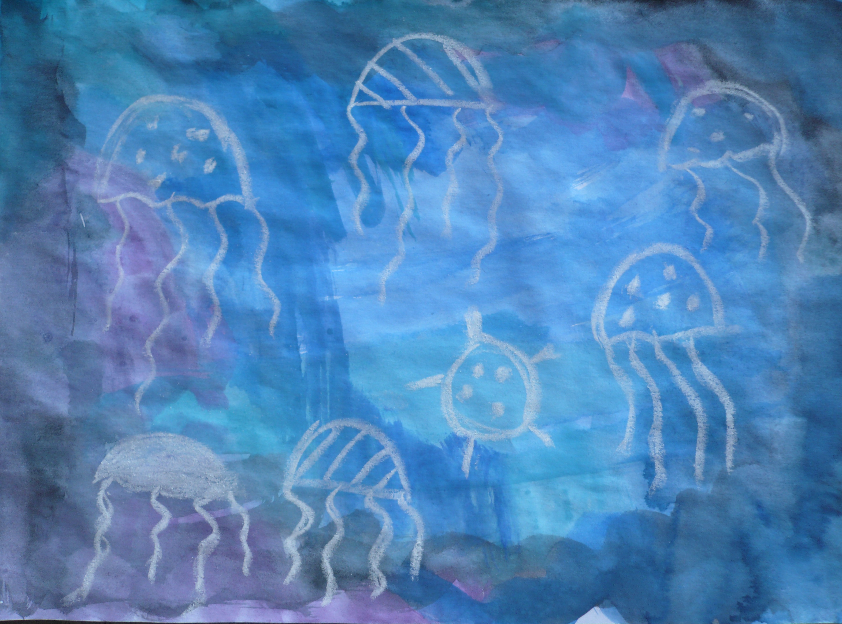 Watercolor & chalk jellyfish! | Fun Family Crafts