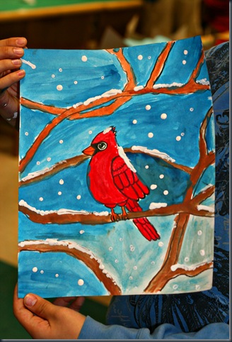 Winter Cardinal Painting | Fun Family Crafts