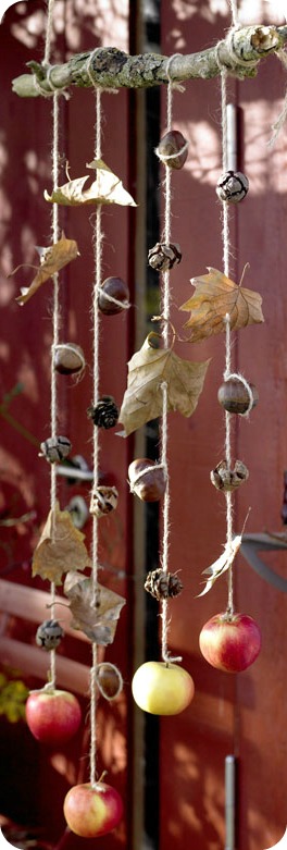 Leaf and Nut Wind Catcher Mobile