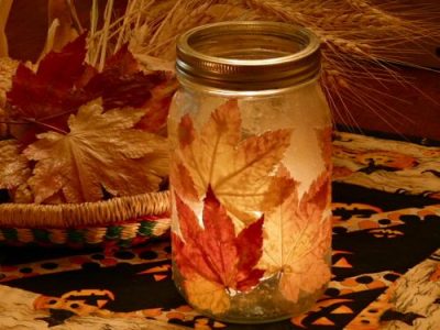 Fall Leaf Candle Jar