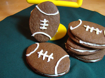 Football Sandwich Cookies 