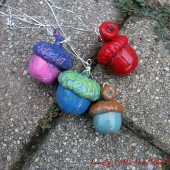 Painted Acorn Necklaces