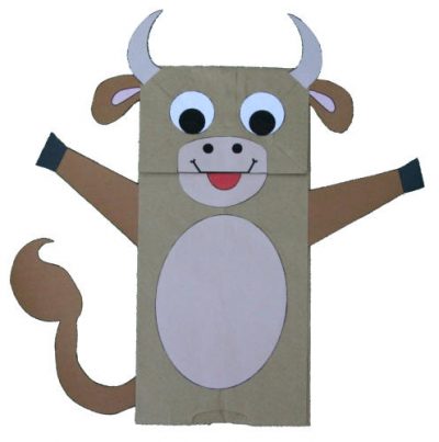 Paper Bag Cow Puppet