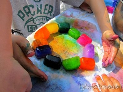 Rainbow Ice Painting