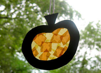 Faux Stained Glass Pumpkin Window Hanger