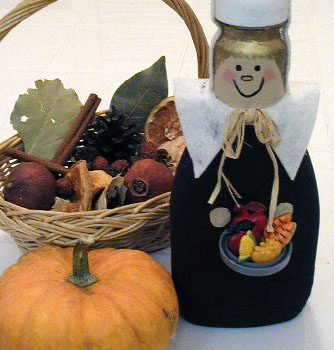 Pilgrim Hat & Dress Crayon Cup Holder For Thanksgiving