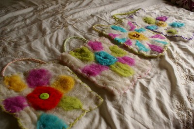 Wet Felted Flowers