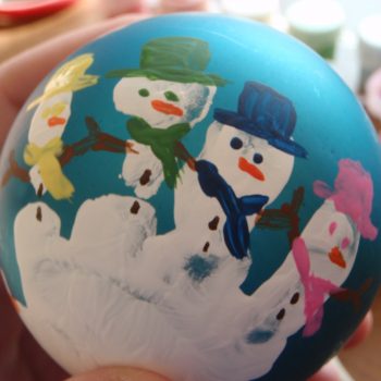 Handprint Snowman Ball Ornament
