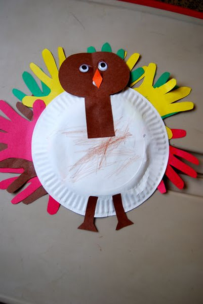 Turkey with Handprint Feathers | Fun Family Crafts