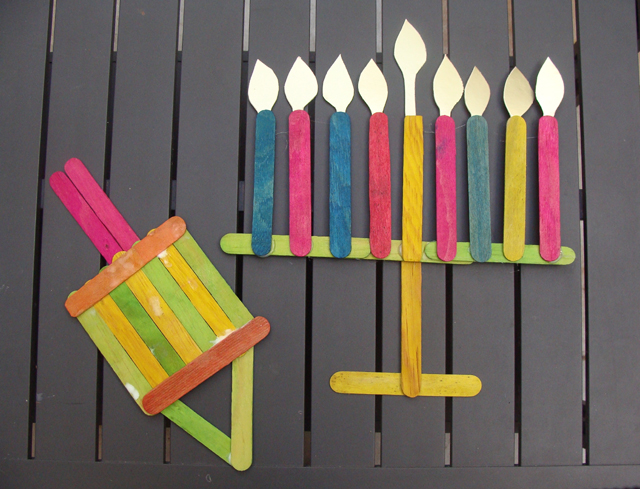 Craft Stick Menorah and Dreidel | Fun Family Crafts