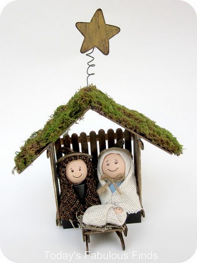 Craft Stick and Clay Pot Children's Nativity Set