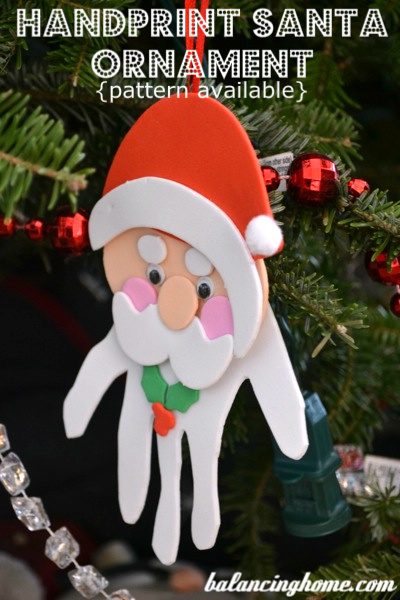 Handprint Santa Ornaments