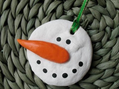 Salt Dough Snowman Ornament