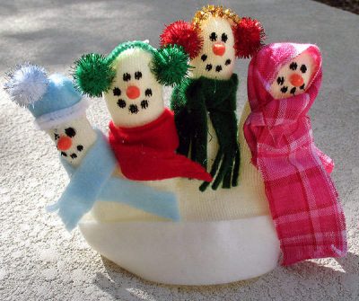 Snow Family Finger Puppets