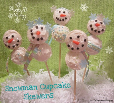 Snowman Cupcake Skewers