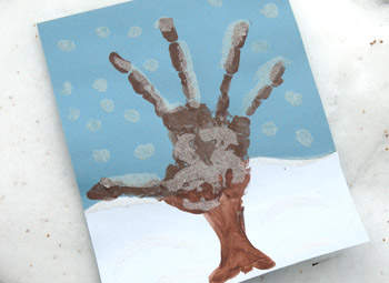 Snowy Handprint Tree