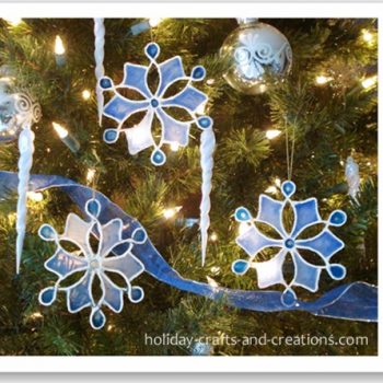 Stained Glue Snowflake Ornaments