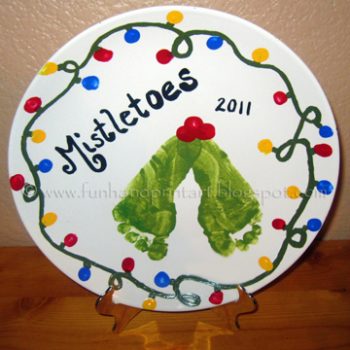 Footprint Mistletoes Decorative Plate