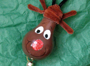 Light Bulb Rudolph Ornament