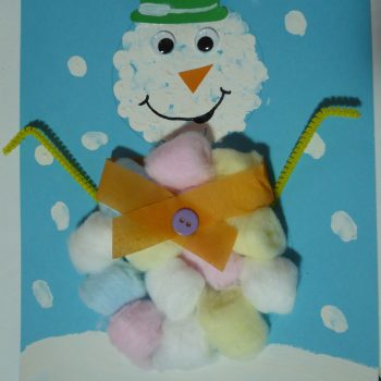 Cotton Ball Snowman