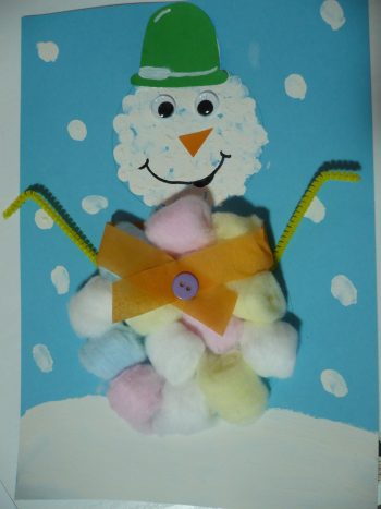 Cotton Ball Snowman 