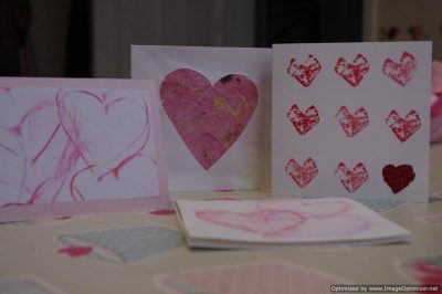 Cork Stamped Valentines Cards