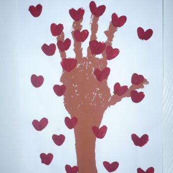 Handprint Tree of Hearts