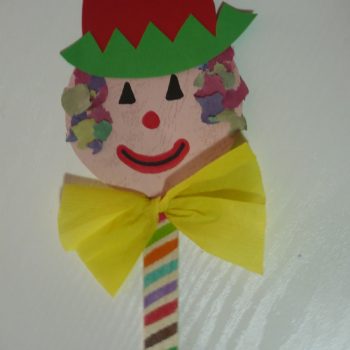Craft Stick Clown Puppet