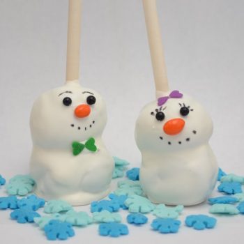 Brownie Snowmen on a Stick
