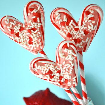 Candy Cane Heart Pops