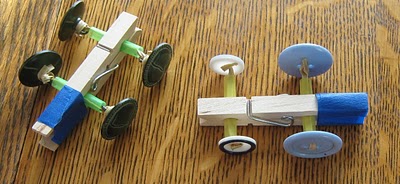 Clothespin Button Racers