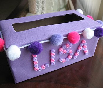 Pom Pom Tissue Box Valentine Holder