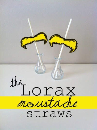 Lorax Moustache Straws