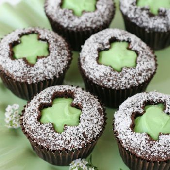 Shamrock Cut-Out Cupcakes